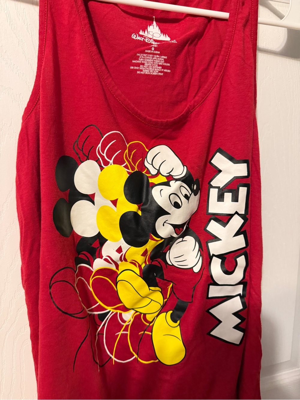 Walt Disney World Mickey Mouse Red Women's Tank 50th Anniversary limited edition